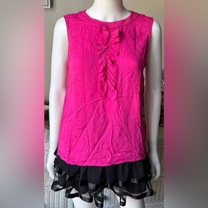 Brooks Brothers Pullover Blouse Sleeveless in hot pink color Size 8 NWT